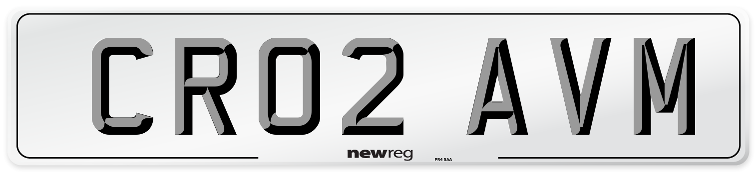 CR02 AVM Number Plate from New Reg